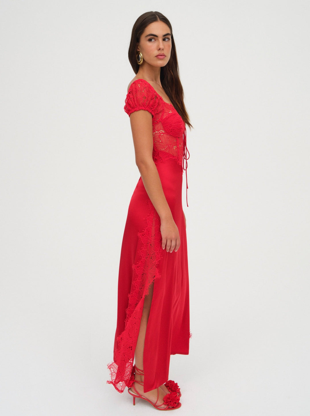 For Love and Lemons - Casey Maxi Dress - Red