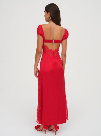 For Love and Lemons - Casey Maxi Dress - Red