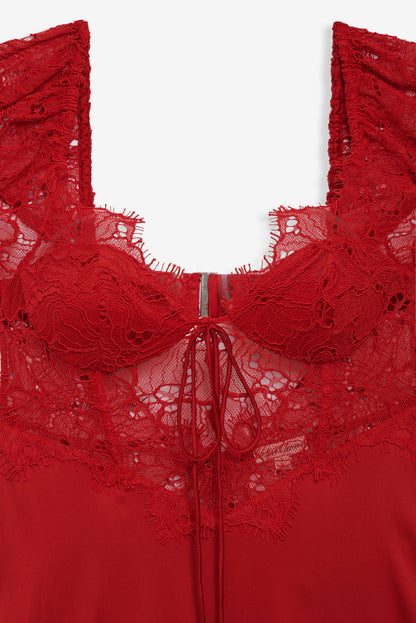For Love and Lemons - Casey Maxi Dress - Red