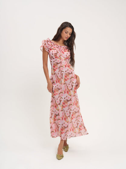 For Love and Lemons - Fallen Floral Maxi Dress - Pink