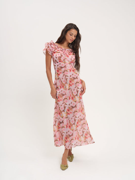 For Love and Lemons - Fallen Floral Maxi Dress - Pink