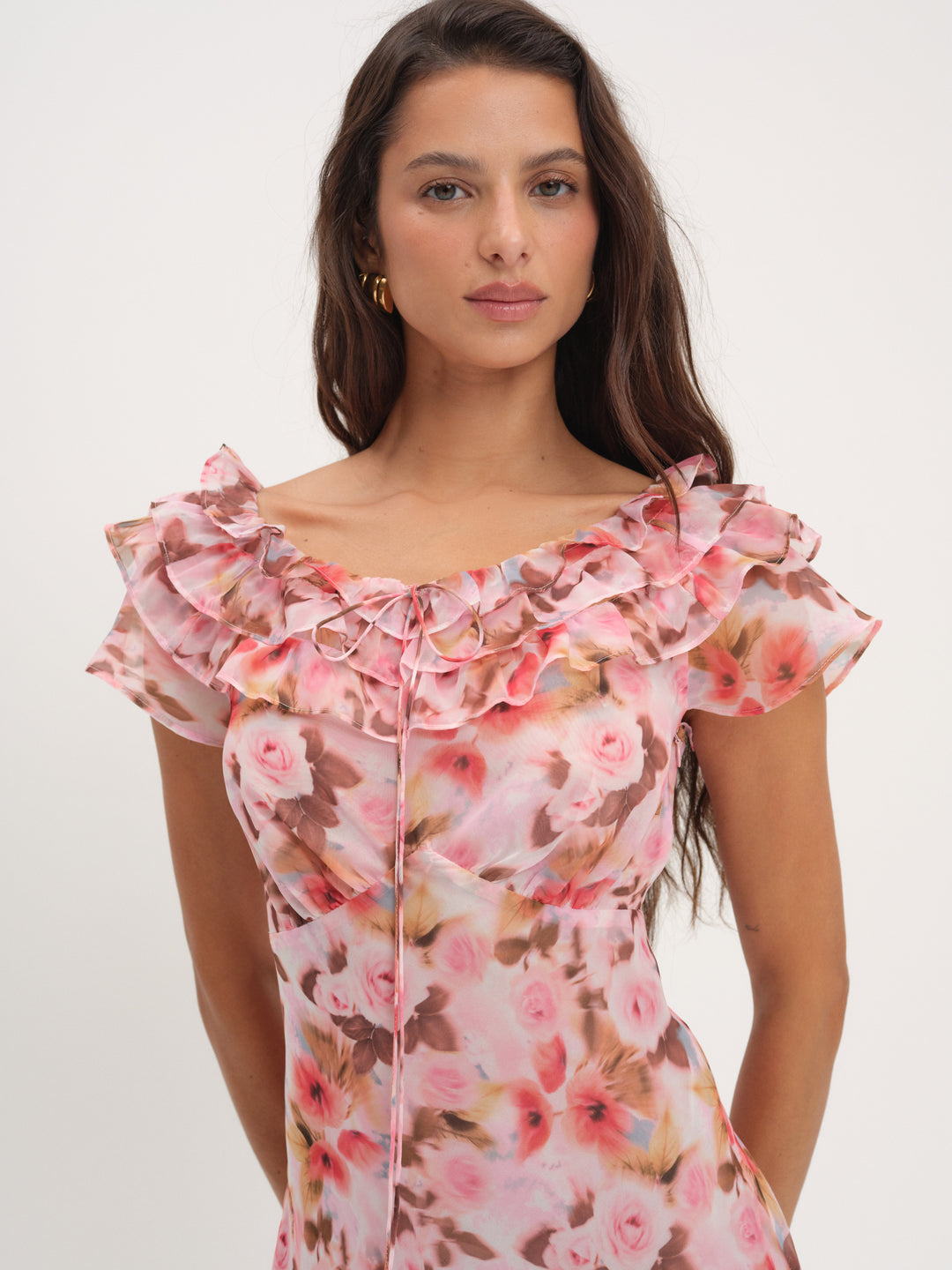 For Love and Lemons - Fallen Floral Maxi Dress - Pink