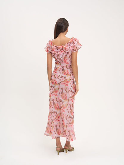 For Love and Lemons - Fallen Floral Maxi Dress - Pink