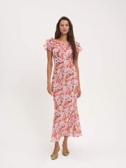 For Love and Lemons - Fallen Floral Maxi Dress - Pink