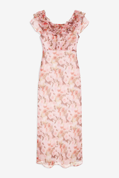 For Love and Lemons - Fallen Floral Maxi Dress - Pink