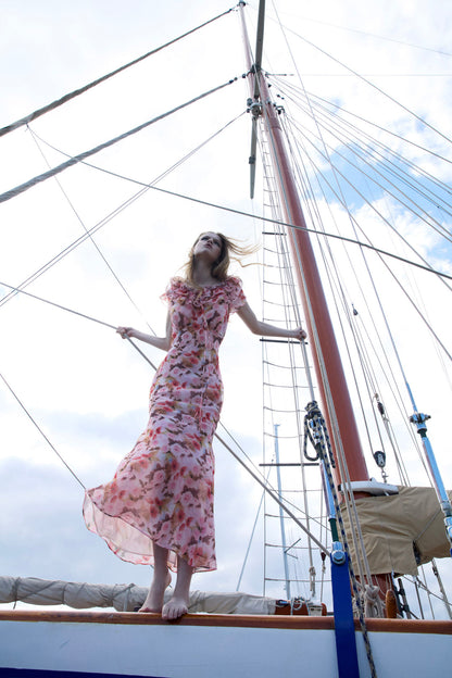 For Love and Lemons - Fallen Floral Maxi Dress - Pink