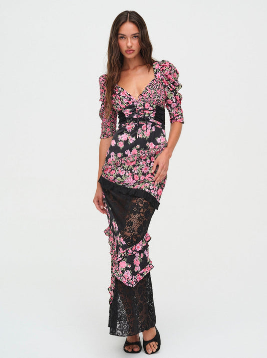 For Love and Lemons - Emalyn Maxi Dress - Black