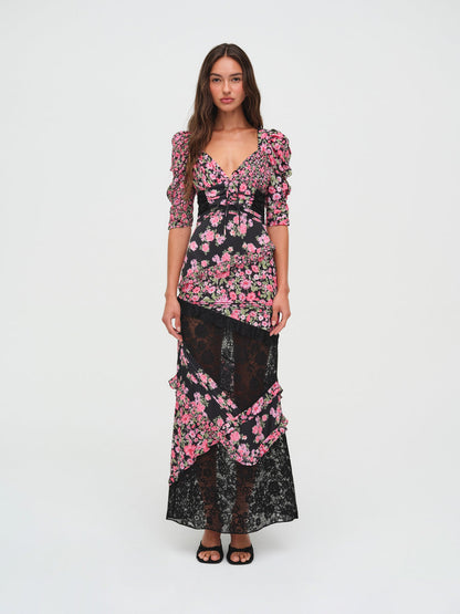 For Love and Lemons - Emalyn Maxi Dress - Black