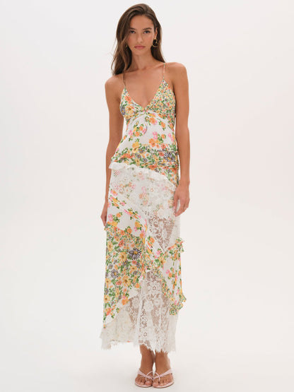 For Love and Lemons - Rosalyn Maxi Dress - Green - Marigold