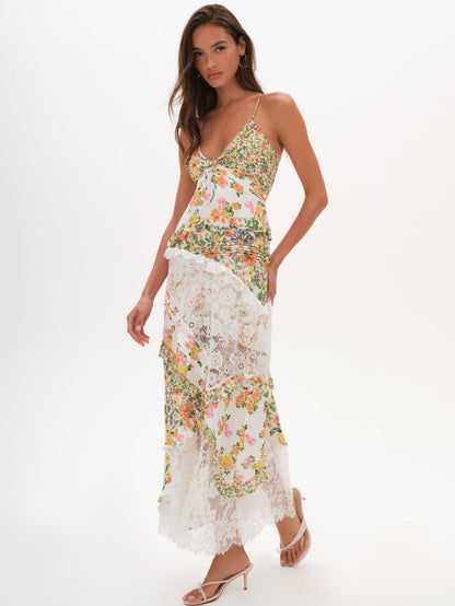 For Love and Lemons - Rosalyn Maxi Dress - Green - Marigold
