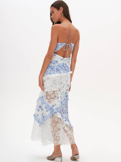 For Love and Lemons - Rosalyn Maxi Dress - Blue