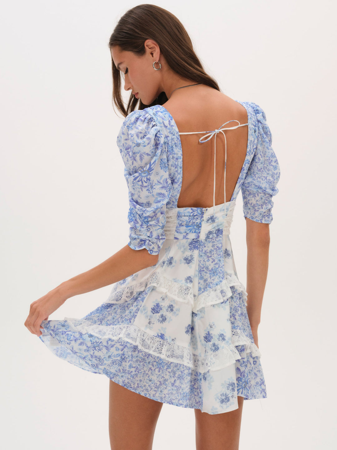 For Love and Lemons - Rosalyn Mini Dress - Blue