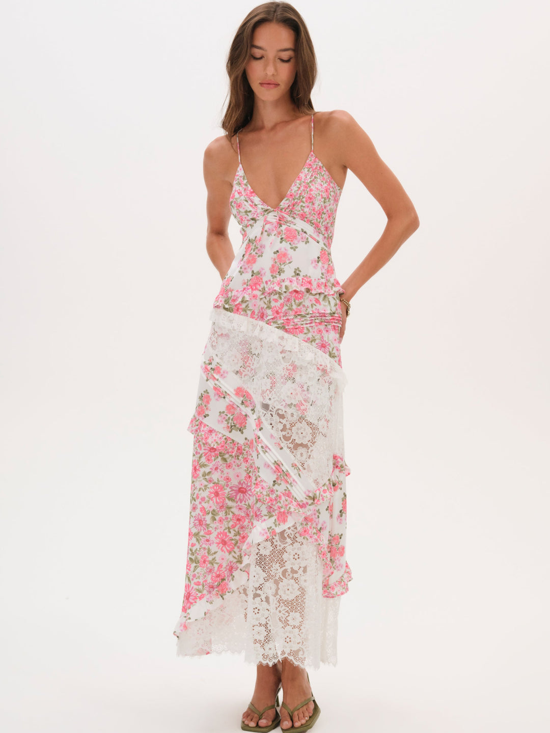 For Love and Lemons - Rosalyn Maxi Dress - Pink