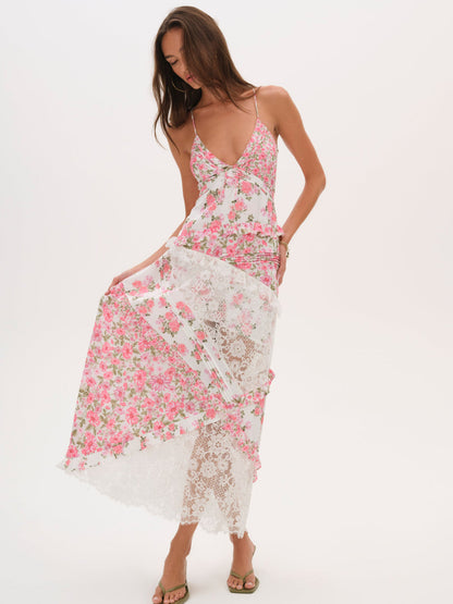 For Love and Lemons - Rosalyn Maxi Dress - Pink