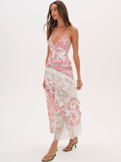 For Love and Lemons - Rosalyn Maxi Dress - Pink