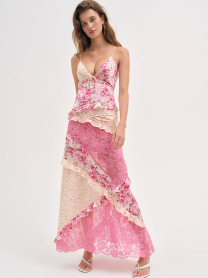 For Love and Lemons - Rosalyn Maxi Dress - Coral