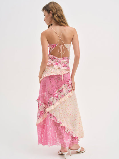 For Love and Lemons - Rosalyn Maxi Dress - Coral