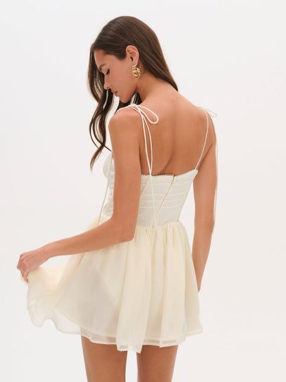 For Love and Lemons - Rosie Jacquard Bustier Mini Dress - Cream