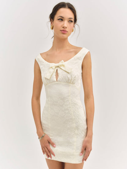 For Love and Lemons - Rosie Jacquard Mini Dress - Cream