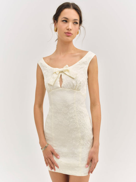 For Love and Lemons - Rosie Jacquard Mini Dress - Cream