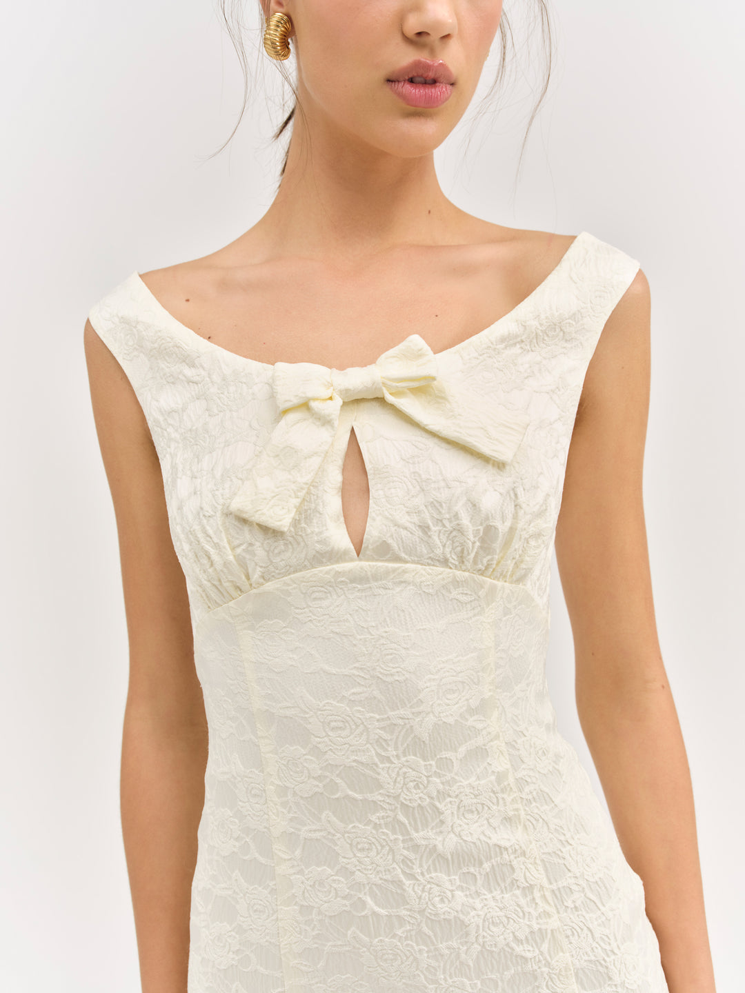 For Love and Lemons - Rosie Jacquard Mini Dress - Cream