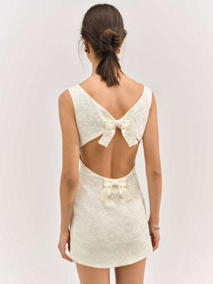 For Love and Lemons - Rosie Jacquard Mini Dress - Cream