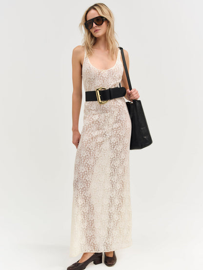 For Love and Lemons - Ella Lace Maxi Dress - Cream