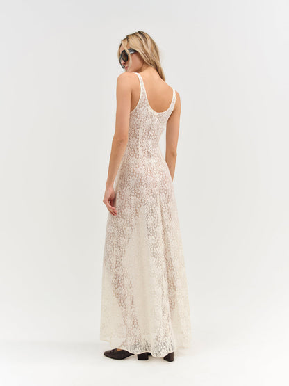 For Love and Lemons - Ella Lace Maxi Dress - Cream