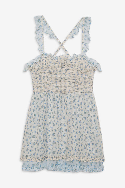 For Love and Lemons - Chateau Mini Dress - Blue