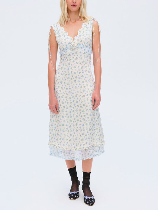 For Love and Lemons - Chateau Midi Dress - Blue