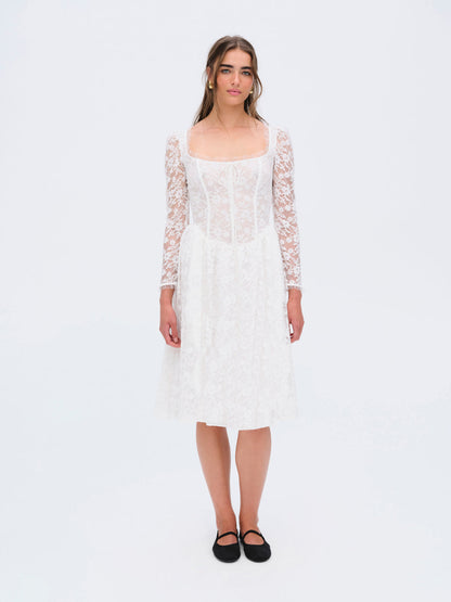 For Love and Lemons - Camdyn Midi Dress - White