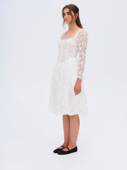 For Love and Lemons - Camdyn Midi Dress - White