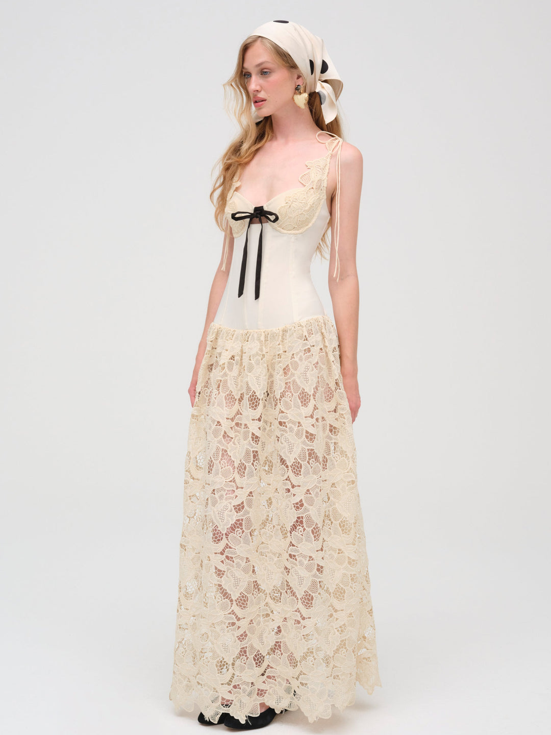 For Love and Lemons - Coco Lace Maxi Dress - Cream