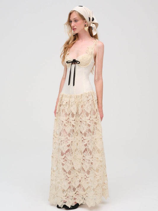 For Love and Lemons - Coco Lace Maxi Dress - Cream