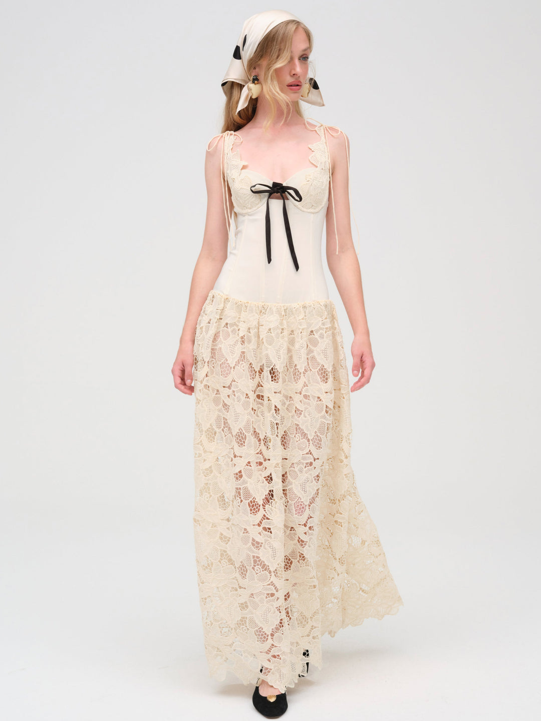 For Love and Lemons - Coco Lace Maxi Dress - Cream