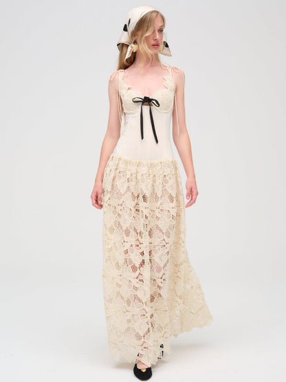 For Love and Lemons - Coco Lace Maxi Dress - Cream