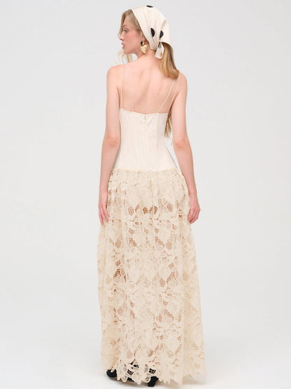 For Love and Lemons - Coco Lace Maxi Dress - Cream