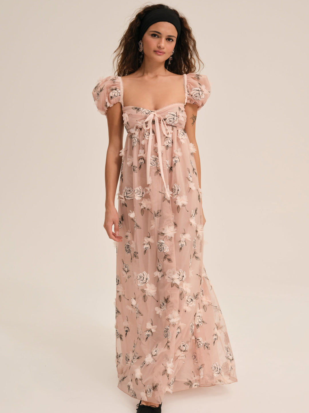 For Love and Lemons Blushing Rose Maxi Dress - Blush