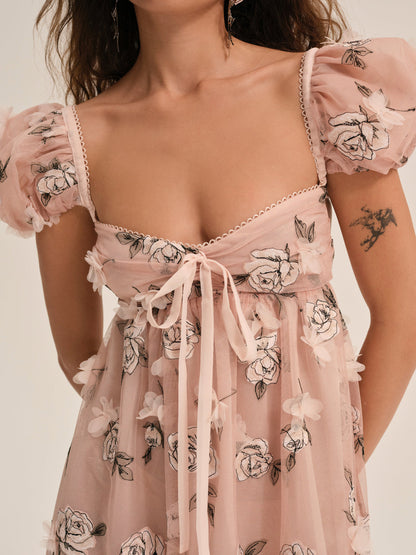 For Love and Lemons Blushing Rose Maxi Dress - Blush