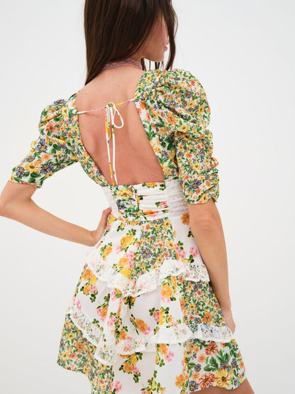 For Love and Lemons - Rosalyn Mini Dress - Green - Marigold