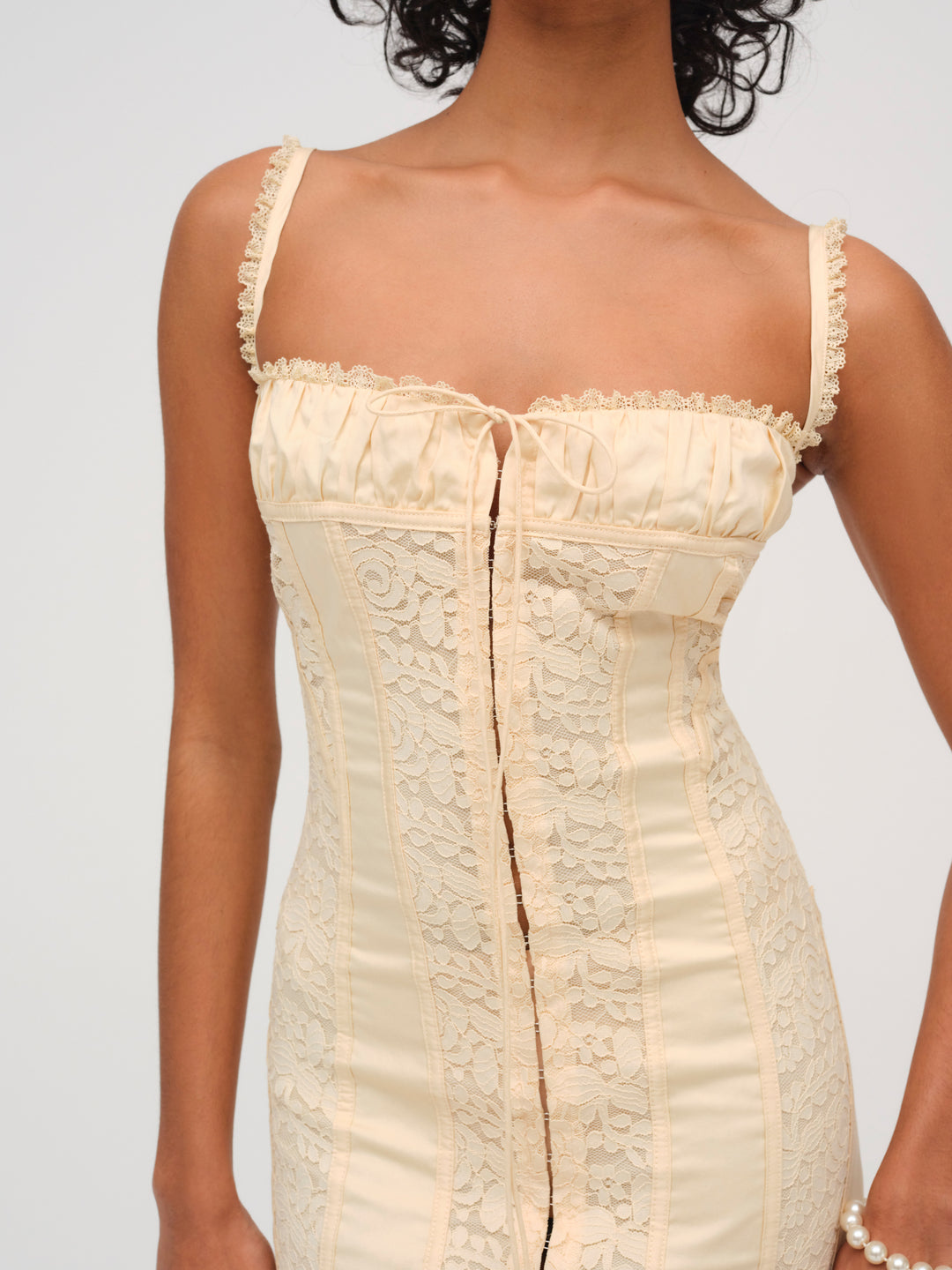 For Love and Lemons - Lucy Lace Mini Dress - Buttercream