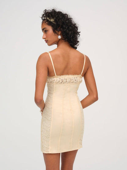 For Love and Lemons - Lucy Lace Mini Dress - Buttercream