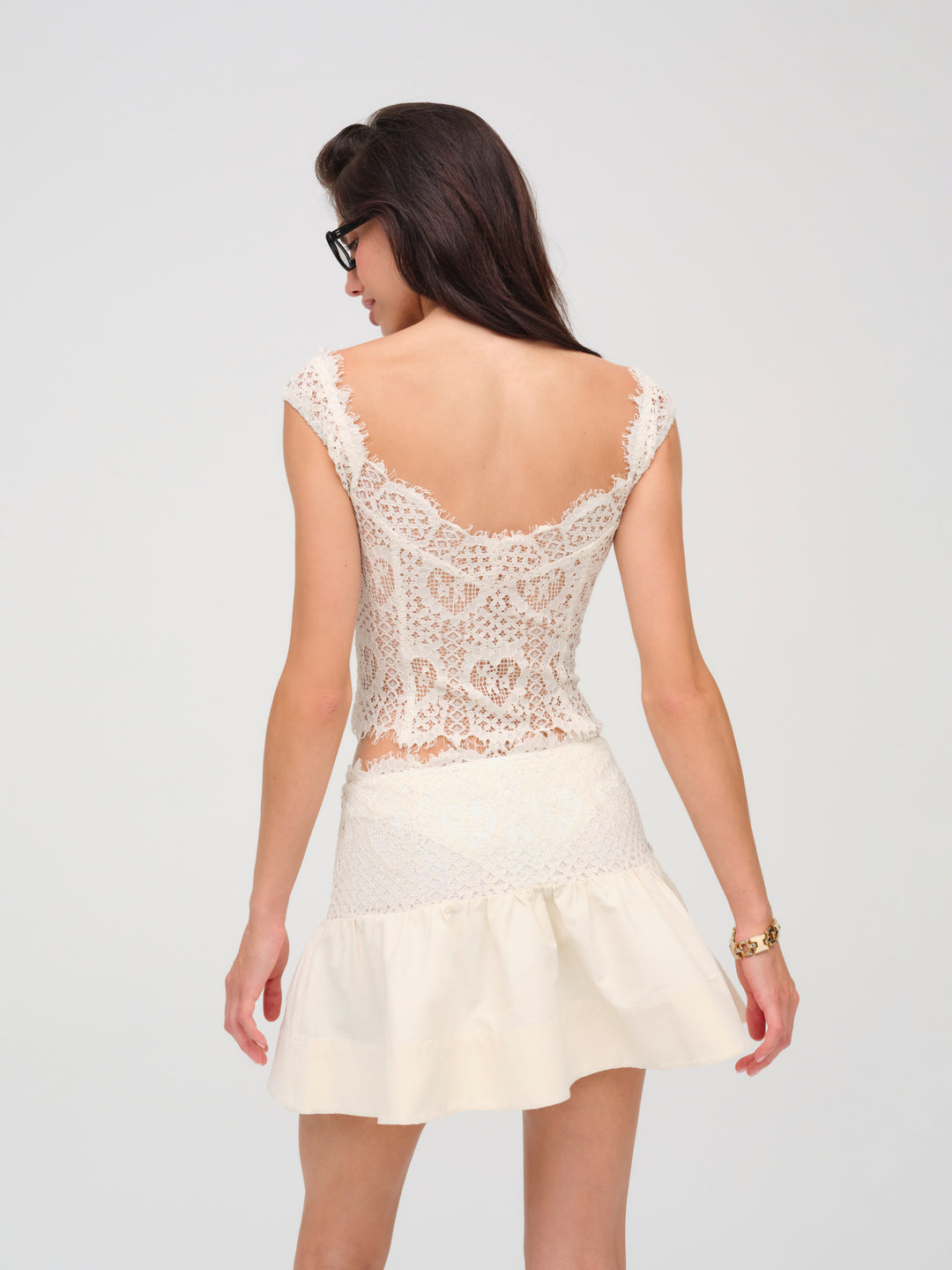 For Love and Lemons - Waverly Lace Top - Cream