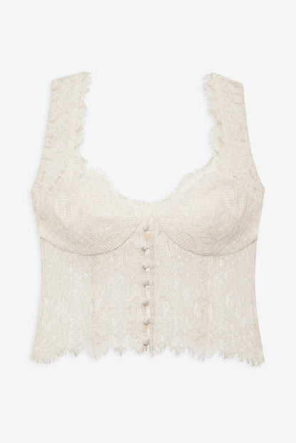 For Love and Lemons - Waverly Lace Top - Cream