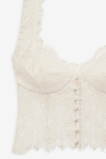 For Love and Lemons - Waverly Lace Top - Cream