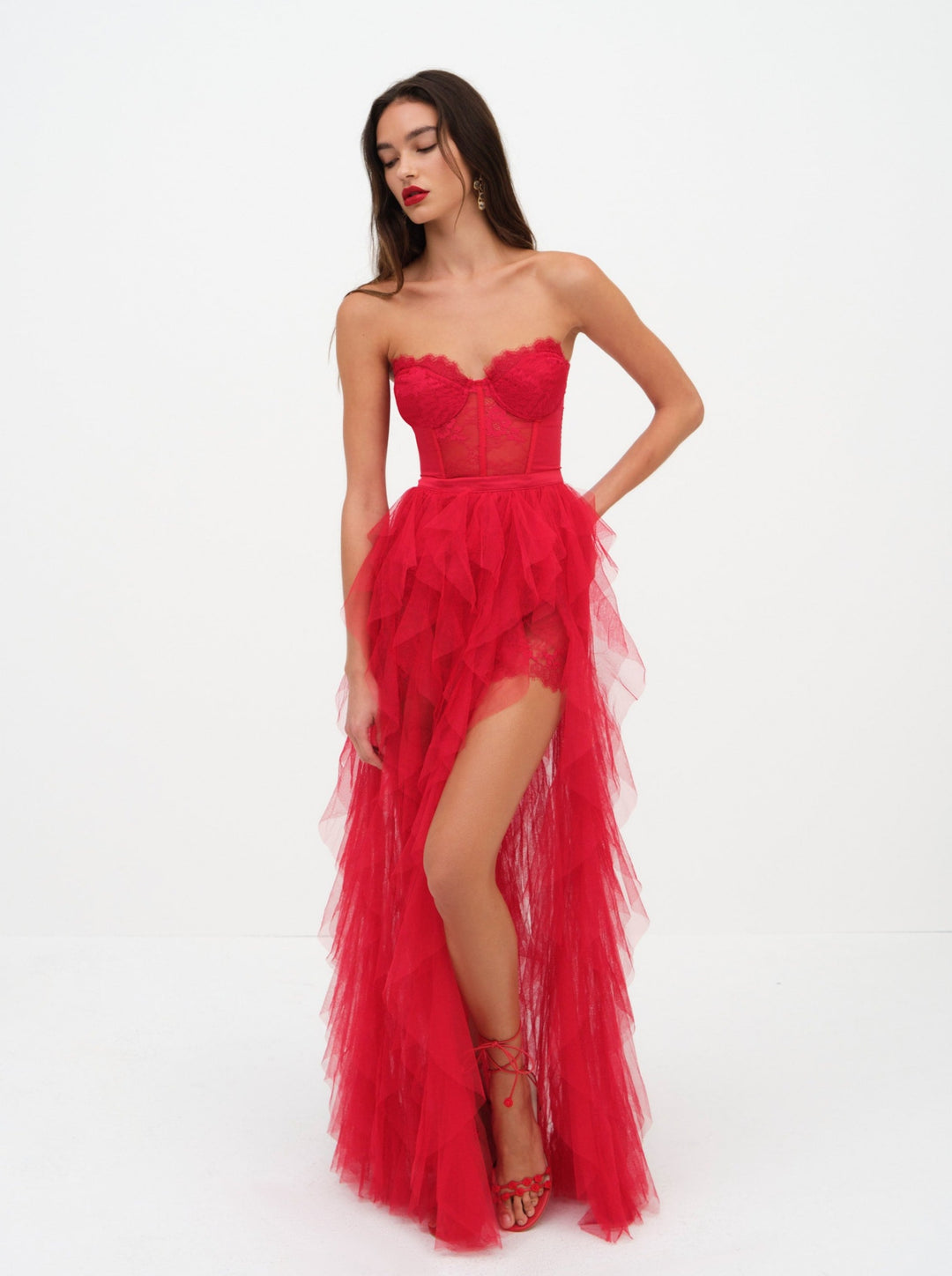 For Love and Lemons - Bustier Gown - Red