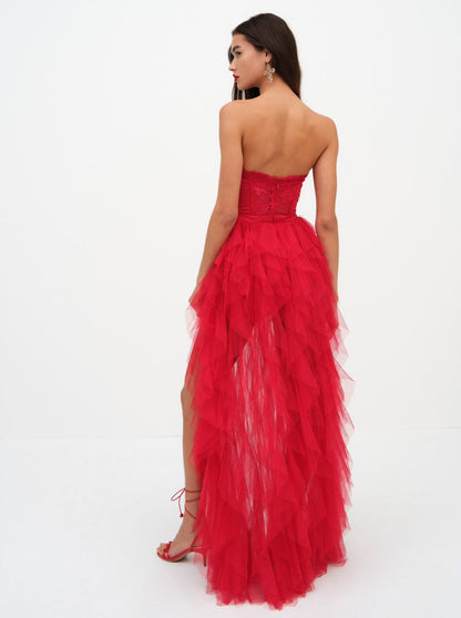 For Love and Lemons - Bustier Gown - Red