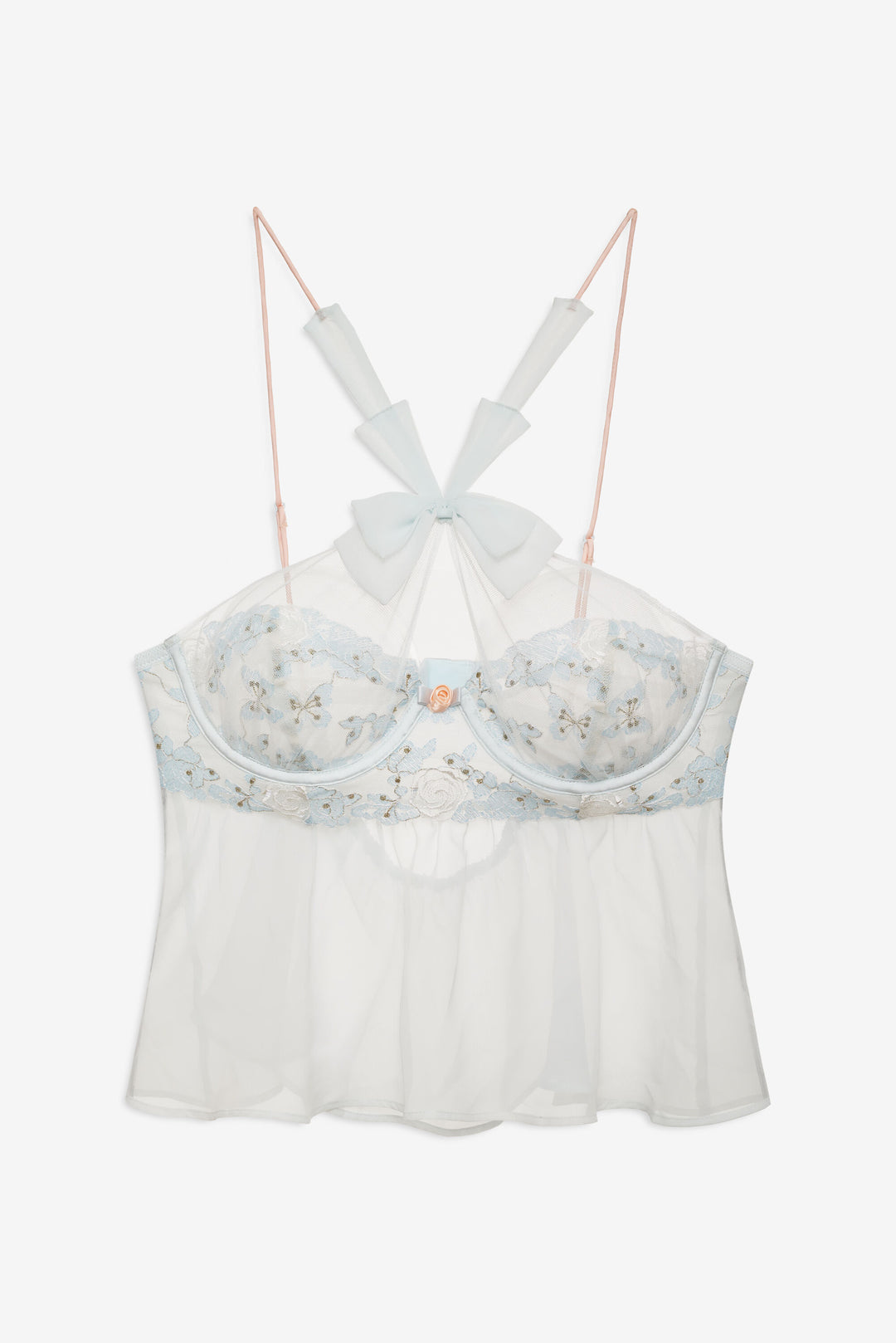 For Love and Lemons - Winter Roses Top - Blue