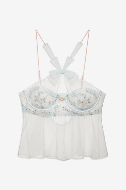 For Love and Lemons - Winter Roses Top - Blue