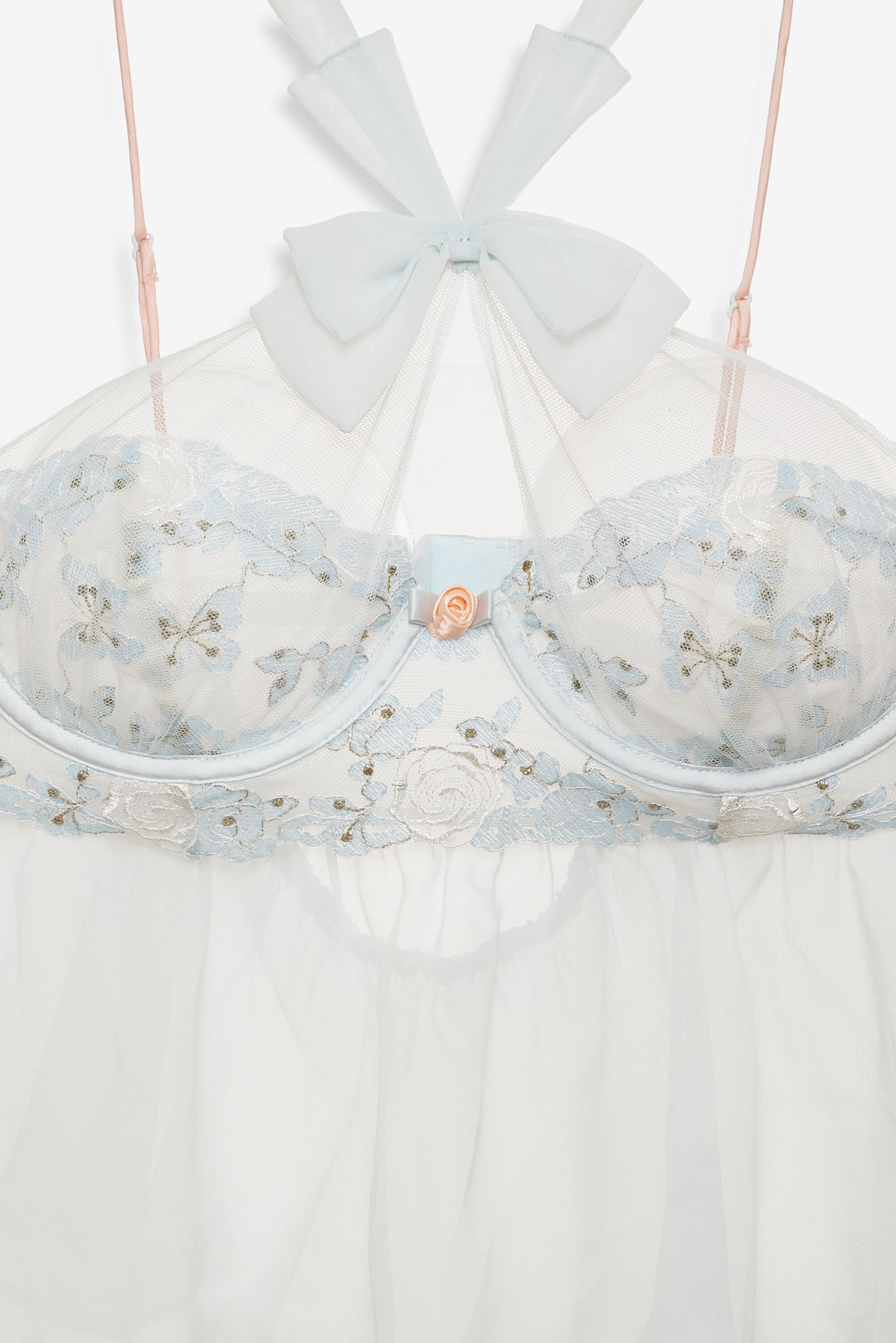 For Love and Lemons - Winter Roses Top - Blue